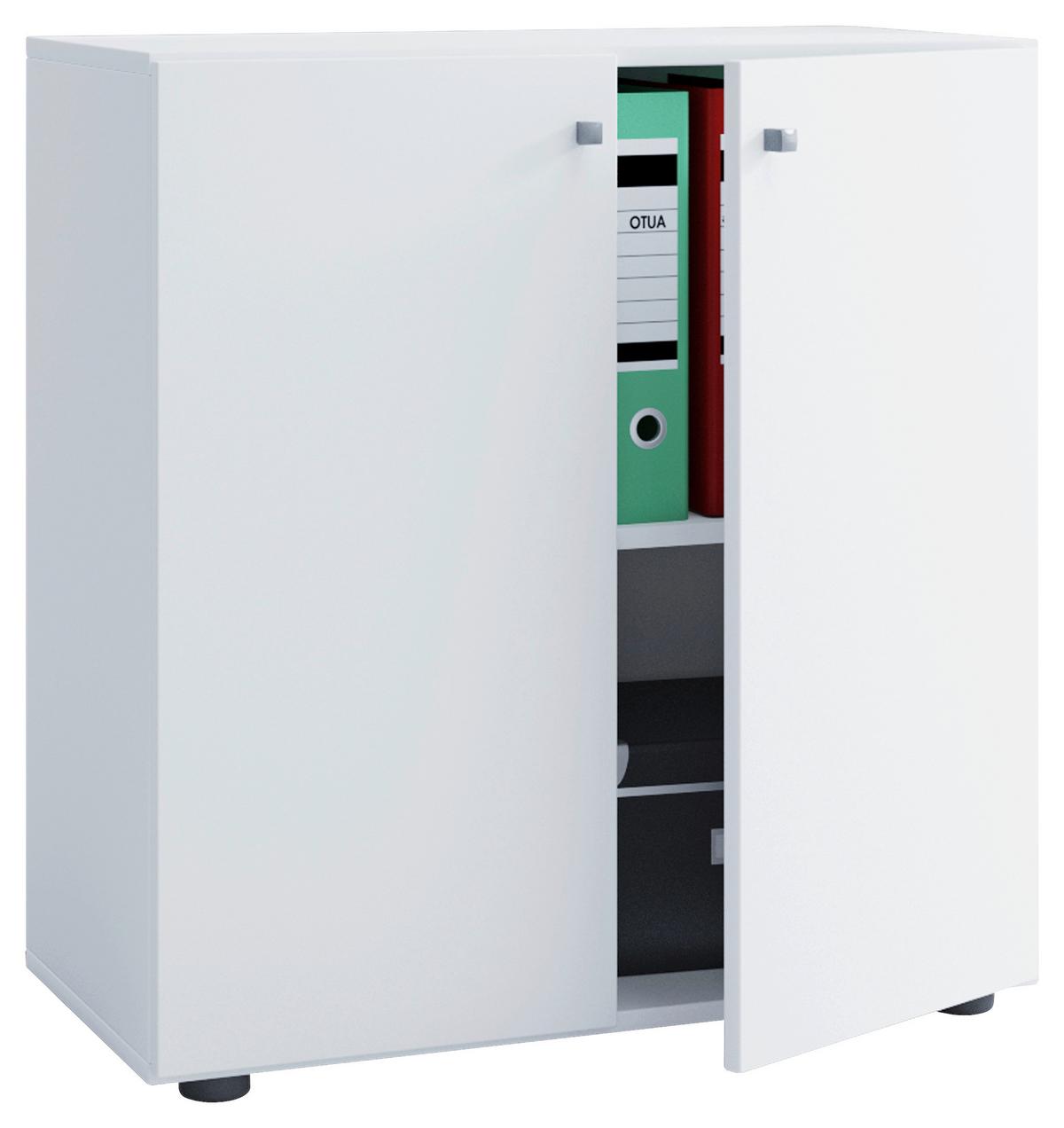 Aktenschrank Lona Weiß Dekor B: 70 cm - Weiß, Basics, Holzwerkstoff (70/74/39cm) - MID.YOU