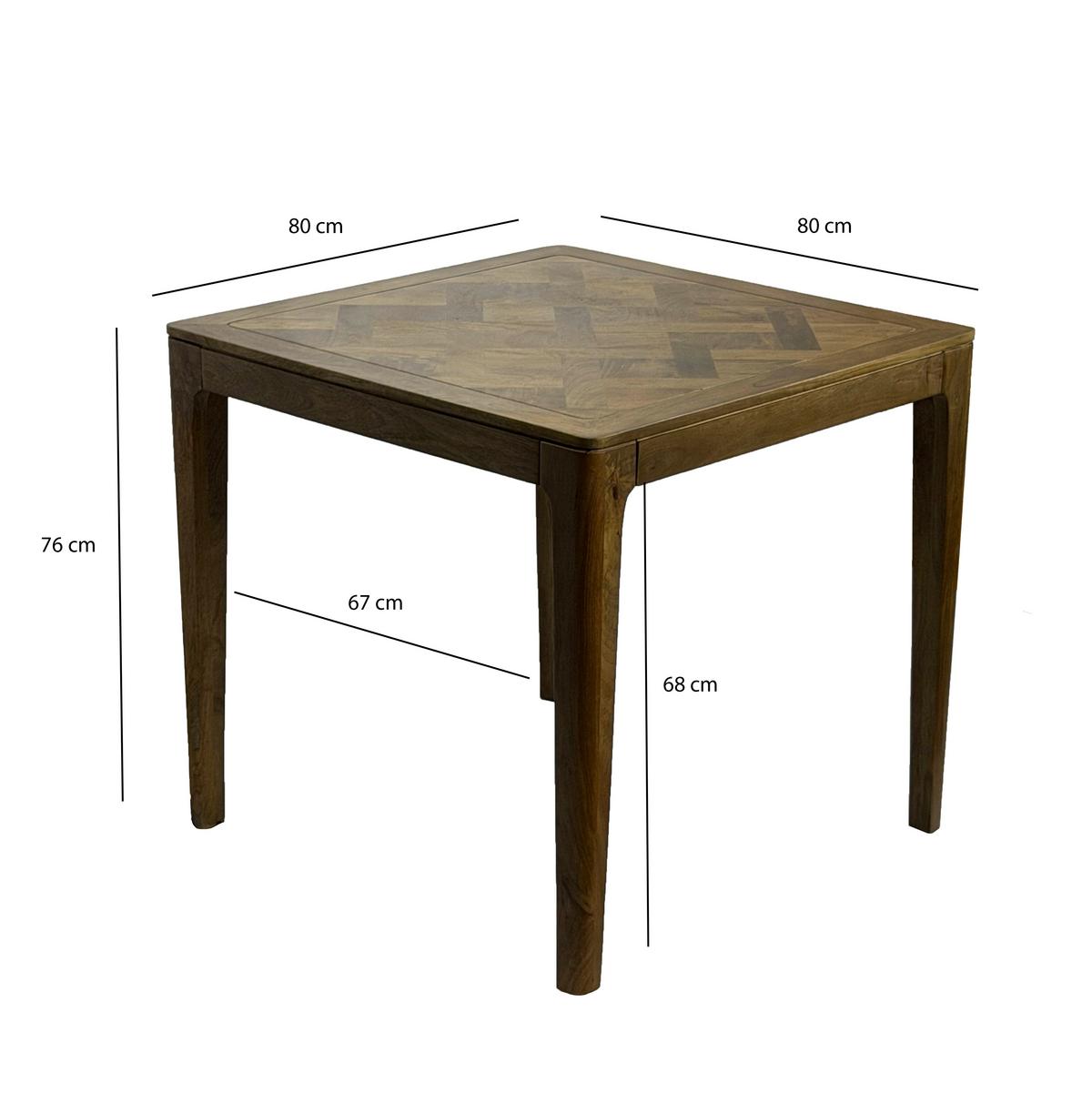 ESSTISCH Braun L: 80cm - Braun, Design, Holz (80/80/76cm) - Livetastic