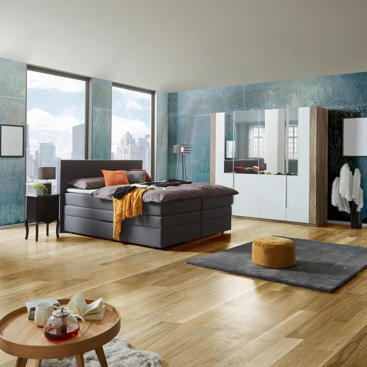 Skříň s otočnymi dveřmi COMPLETE-BP- - bílá/barvy dubu, Konvenční, kompozitní dřevo/plast (228/215/60cm)