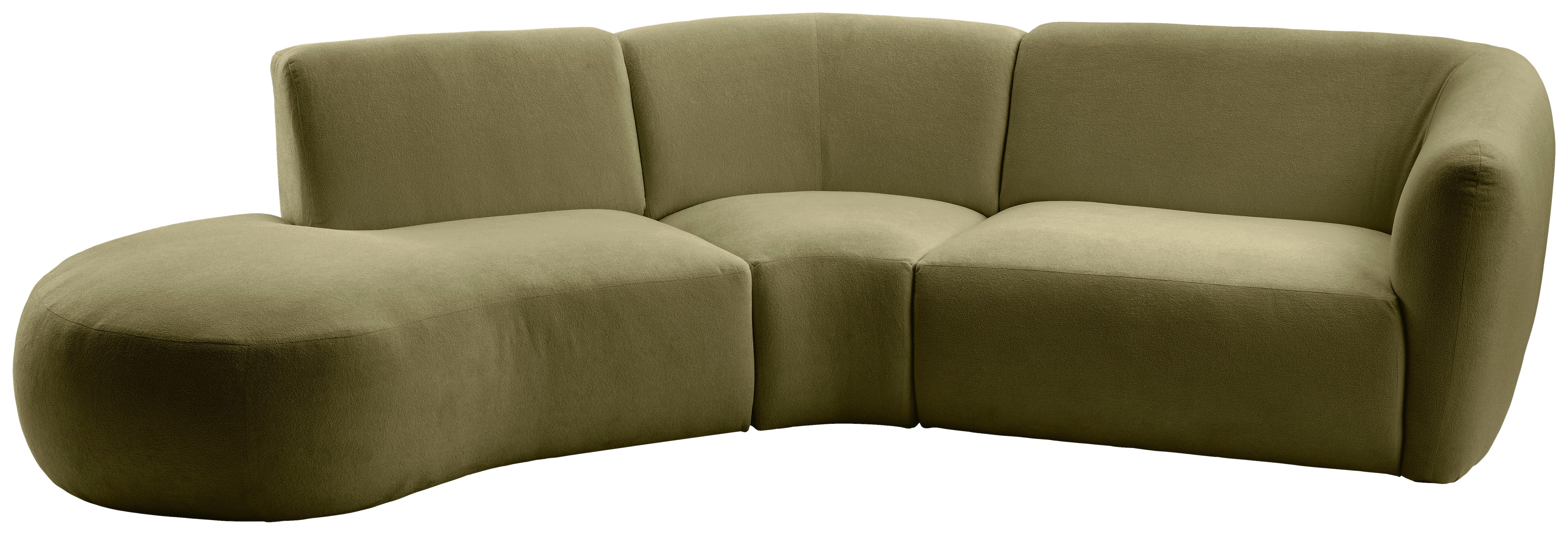 ECKSOFA Jesi, Grün S: 182x276 cm - Schwarz/Grün, MODERN, Textil (182/276cm) - Livetastic
