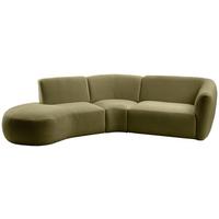 ECKSOFA Jesi, Grün S: 182x276 cm - Schwarz/Grün, MODERN, Textil (182/276cm) - Livetastic