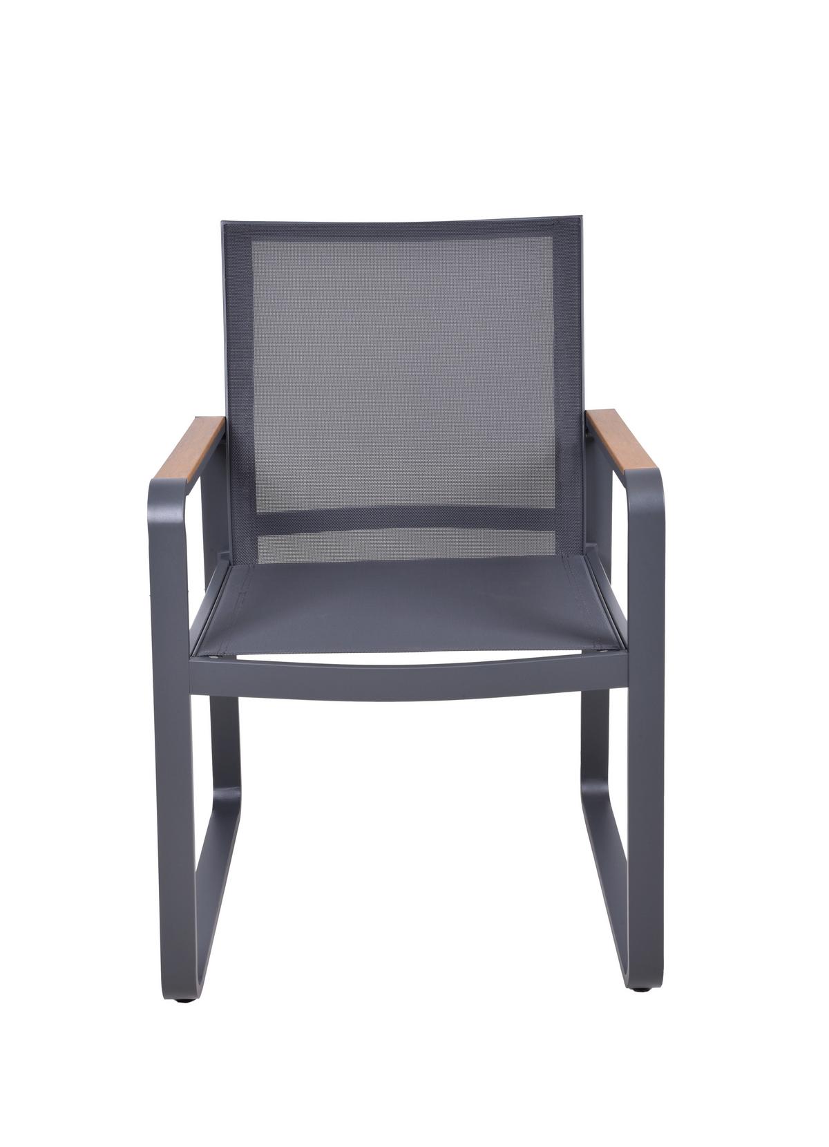 Gartenstuhl-Set Silea - Anthrazit/Braun, Basics, Holz/Kunststoff (56/85/60cm) - Gardenson