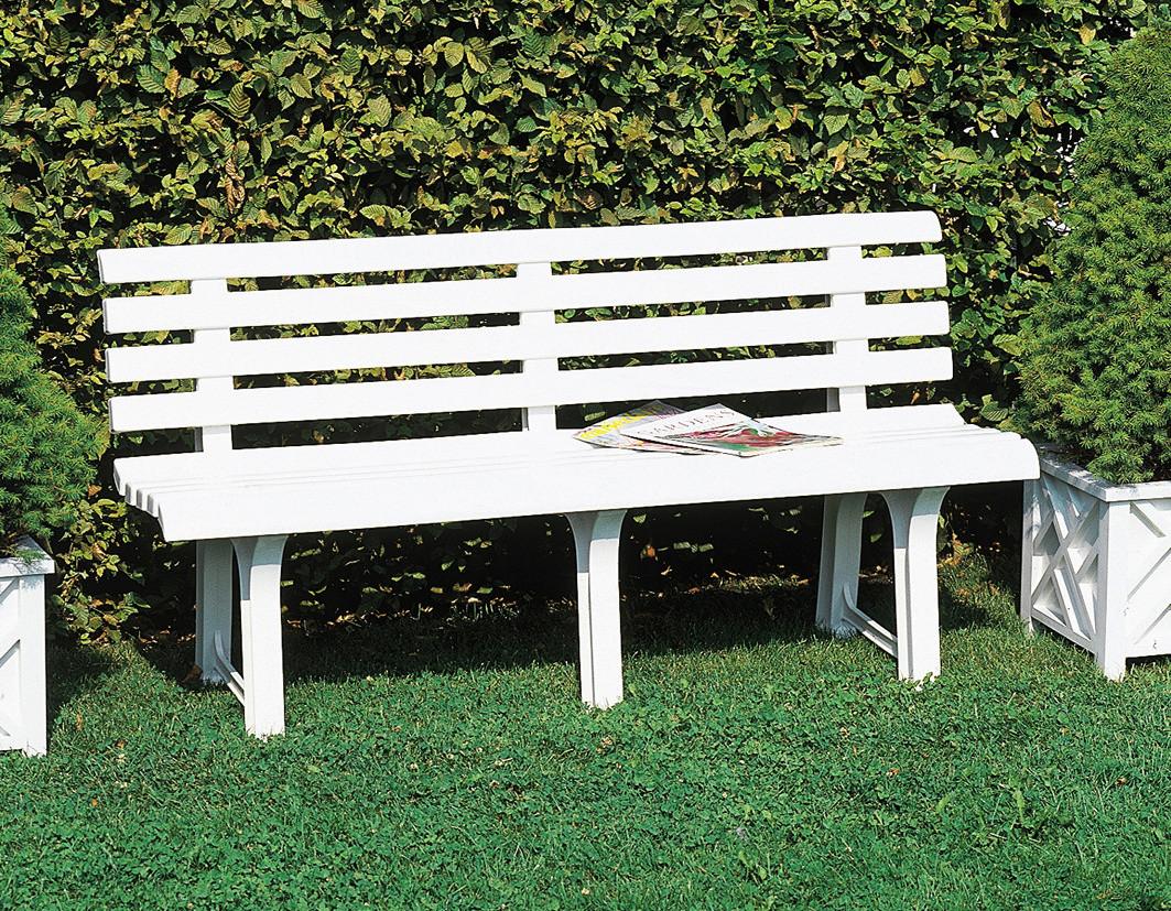 Gartenbank Kunststoff 3-Sitzer Orchidea - Weiß, Basics, Kunststoff (145/49/74cm)