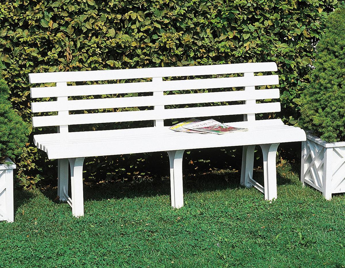 Gartenbank Kunststoff 3-Sitzer Orchidea - Weiß, Basics, Kunststoff (145/49/74cm)