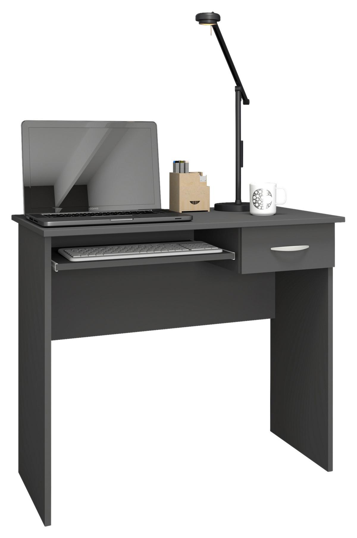 Schreibtisch Arusa Anthrazit B: 50 cm - Anthrazit/Weiß, MODERN, Holzwerkstoff (85/50/75cm) - MID.YOU