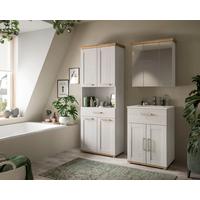 Badezimmer Verona Eiche Dekor /Lärchefarben B: 135cm - Silberfarben/Lärchefarben, Trend, Glas/Keramik (135cm) - MID.YOU