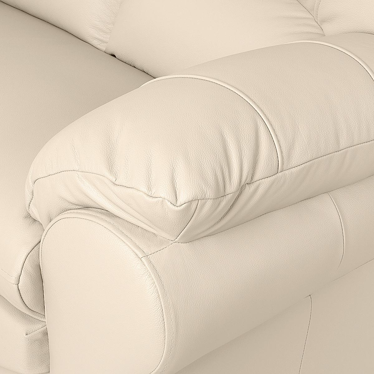 Sessel Oslo Beige B: 105 cm - Beige/Schwarz, Design, Leder (105/92/85cm) - Livetastic