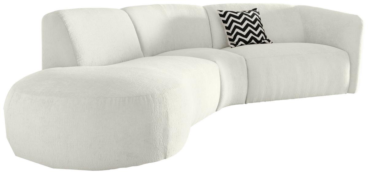 Ecksofa Jesi, Weiß S: 182x276 Cm - Schwarz/Weiß, MODERN, Textil (182/276cm) - Livetastic