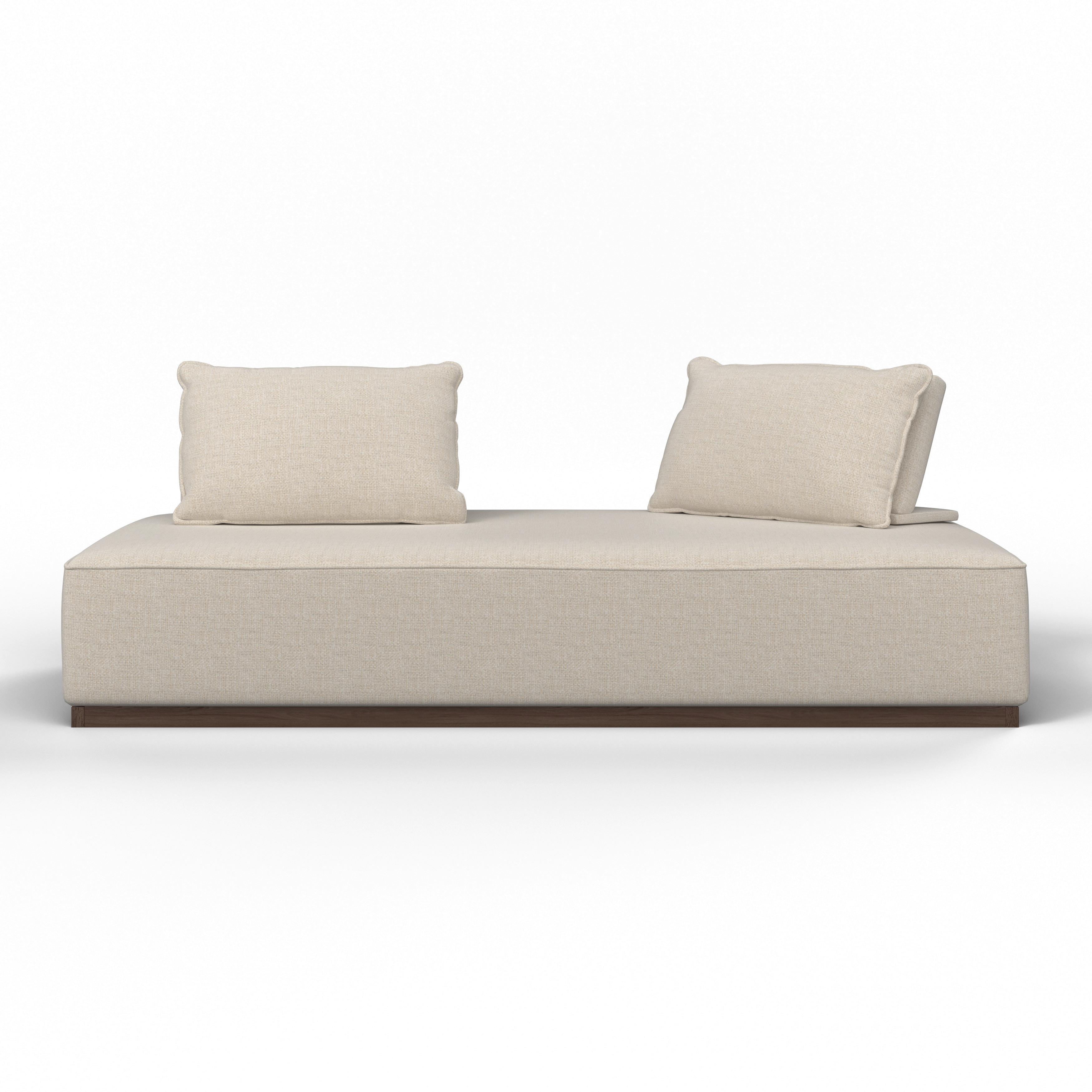 Pohovka CHRISTINA, béžová farba - farba vlašského orecha/béžová, Modern, drevo/kompozitné drevo (215,5/87/106cm) - Bessagi Home