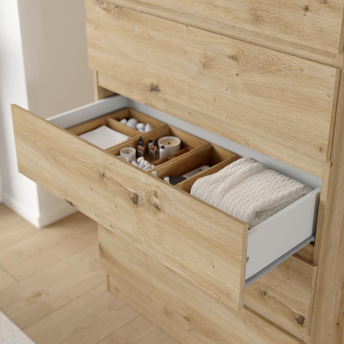 Komoda MARA 5 dekor dub Artisan - dub artisan, Konvenční, dřevo (77/125/42cm) - Mömax