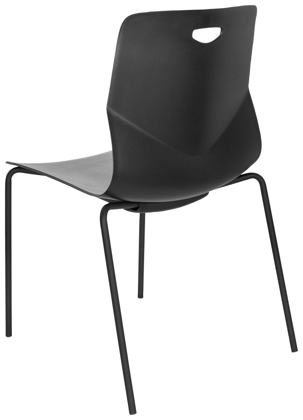 Besucherstuhl Stapelbar Schwarz Bis 130 Kg - Schwarz, MODERN, Kunststoff/Metall (46/87/55cm) - MID.YOU