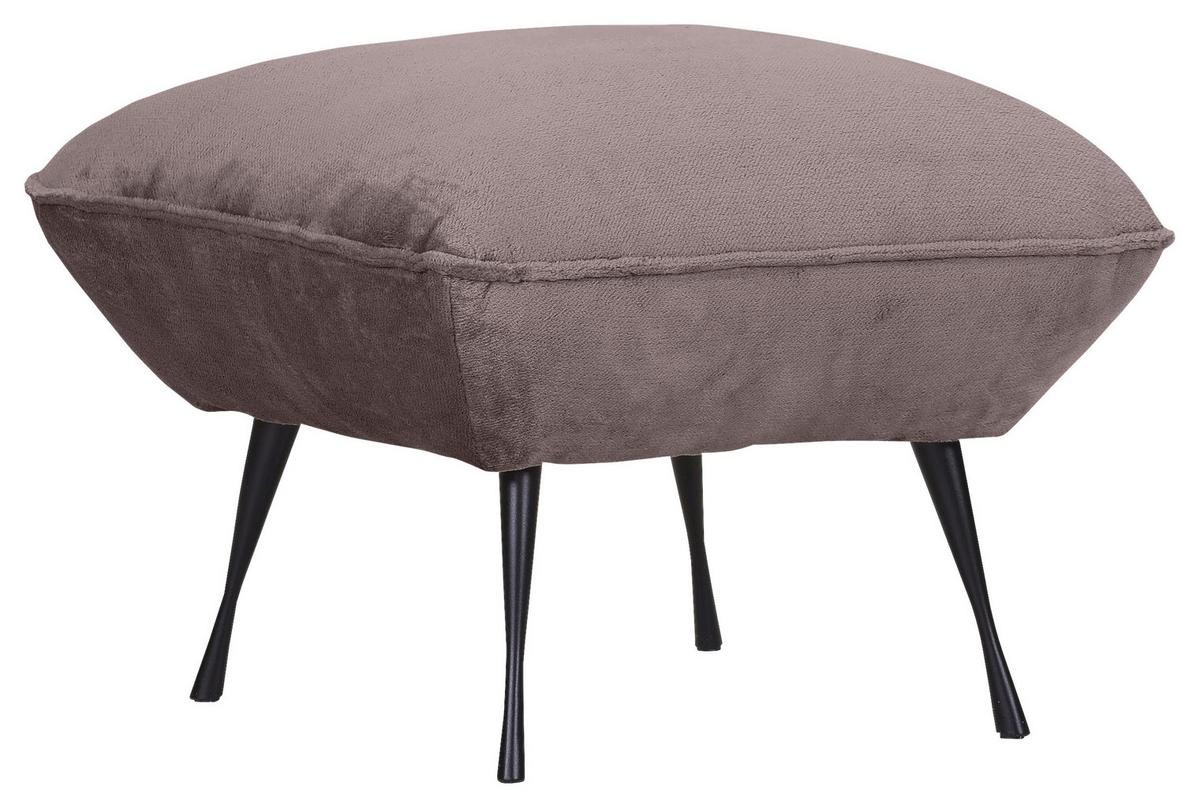 Hocker Lorris - Schlammfarben/Schwarz, KONVENTIONELL, Textil (60/49/53cm) - MID.YOU