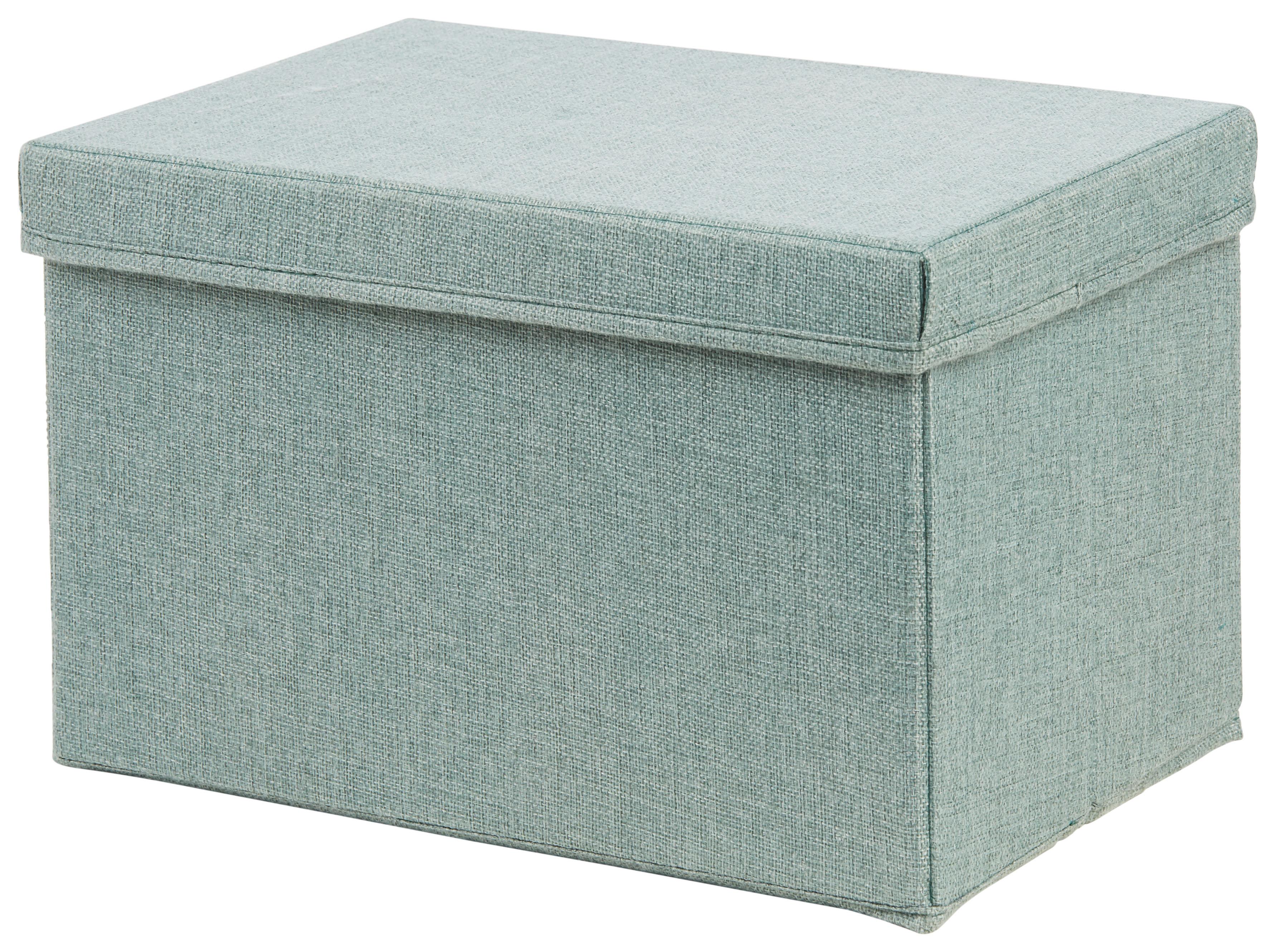 SKLÁDACÍ KRABICE CINDY - CA. 23L -EXT- - zelená, Moderní, karton/textil (38/26/24cm) - Mömax