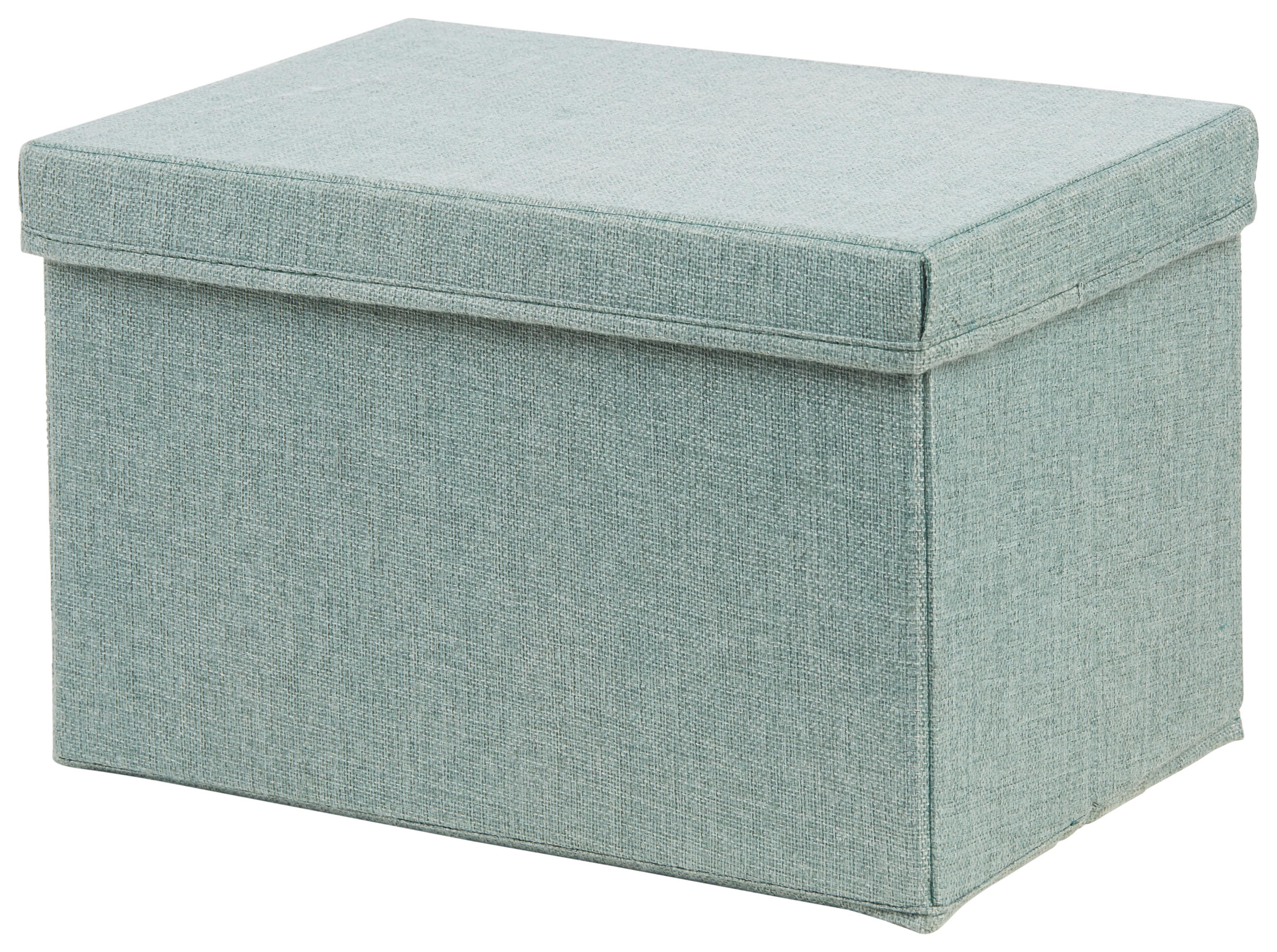 Skladací Box Cindy - Ca. 23l -Ext- - zelená, Moderný, kartón/textil (38/26/24cm) - Premium Living