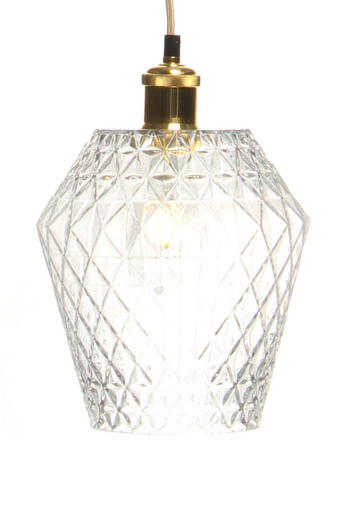 Hängeleuchte Lumi H: 27 Cm 1-Flammig - Klar/Goldfarben, Trend, Glas (20/27/20cm) - Kayoom