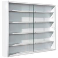 Hängevitrine Compilati B: 80cm Weiß mit Sicherheitsglas - Weiß, KONVENTIONELL, Glas/Holzwerkstoff (80cm) - MID.YOU