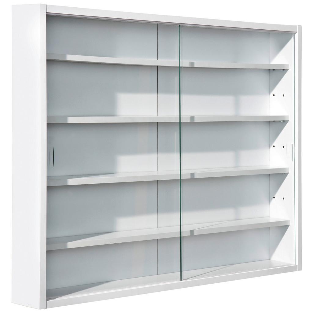 Hängevitrine Compilati B: 80cm Weiß mit Sicherheitsglas