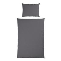 Bettwäsche 140x200 cm Leila Polyester Anthrazit - Anthrazit, KONVENTIONELL, Textil - Ondega