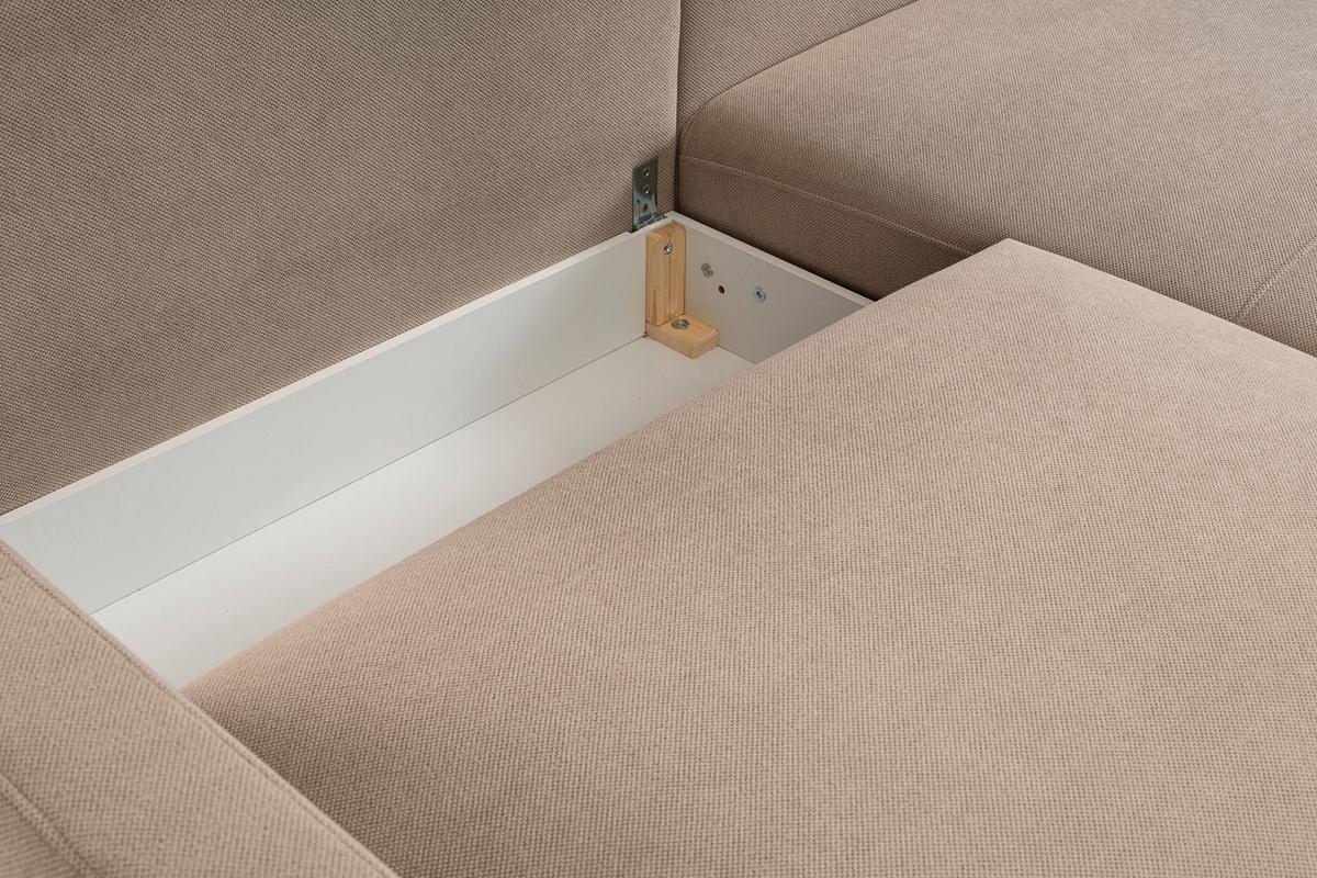 Ecksofa Bergamo - Beige/Schwarz, MODERN, Textil (238/162cm) - Ondega