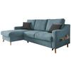 Ecksofa Mit Bettkasten Valentina Blau Massiv - Blau/Schwarz, Design, Textil (150/228cm) - MID.YOU