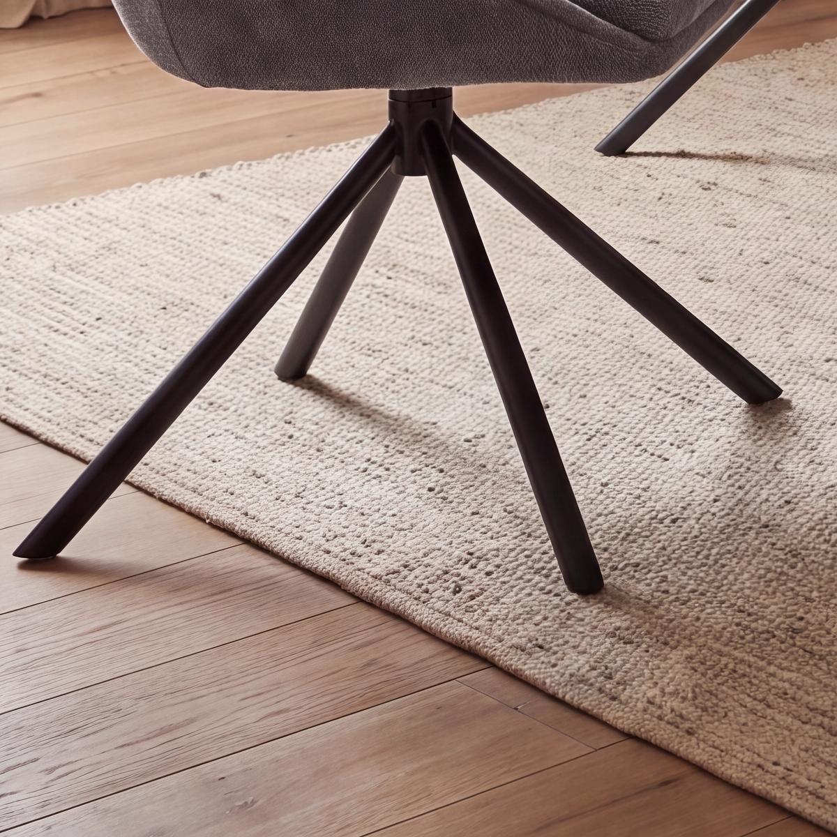 Stolička s podrúčkami Maira, tmavosivá, s látkovým poťahom - čierna/tmavosivá, Modern, kov/textil (59,5/93/66cm) - Bessagi Home