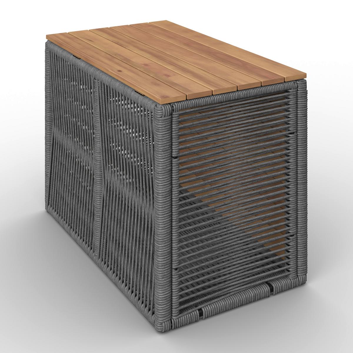 TERASOVÁ SEDACIA SÚPRAVA MARILOU - farba akácie/sivá, Modern, kov/drevo - Bessagi Garden