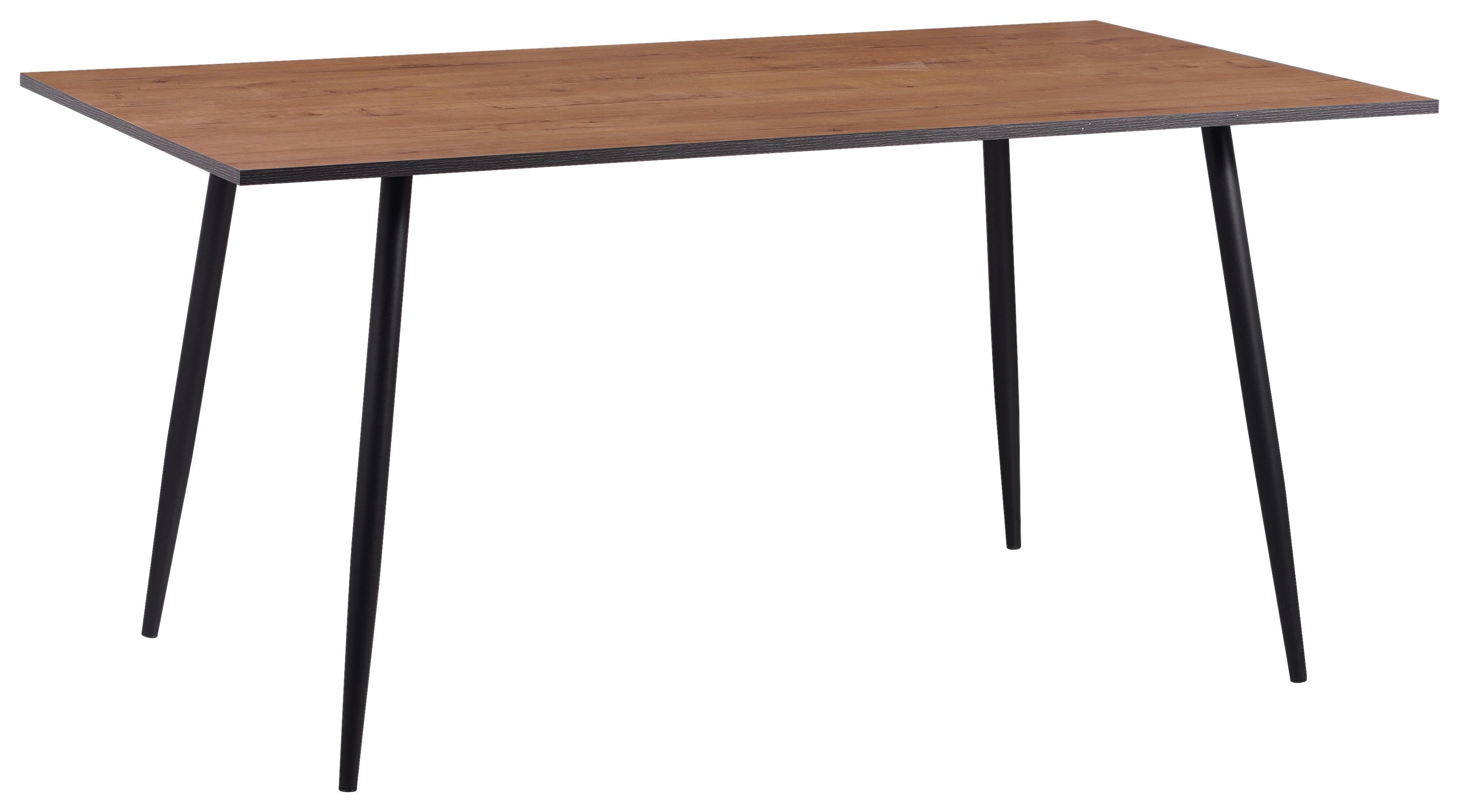 Esstisch Tom 160x76x90 cm Naturfarben/Schwarz - Schwarz/Naturfarben, MODERN, Holzwerkstoff/Metall (160/76/90cm)