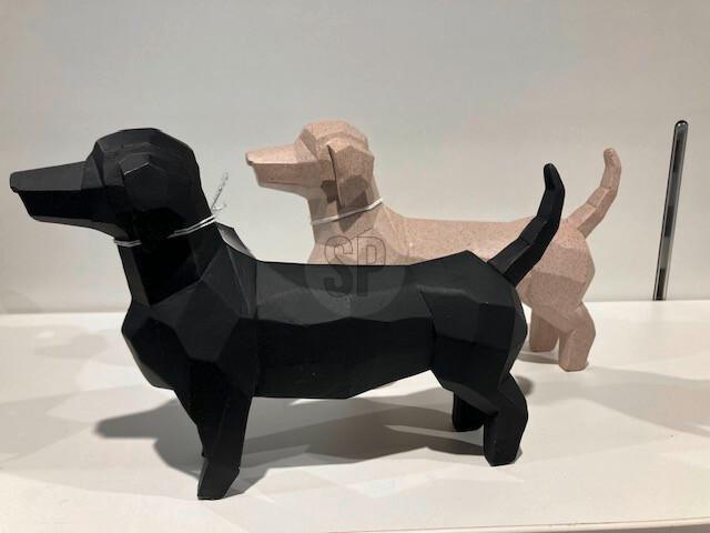 Dekohund Hund - Sandfarben/Schwarz, Basics, Kunststoff (21,2/14,5/5,5cm)