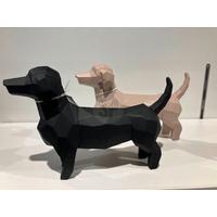 Dekohund Hund - Sandfarben/Schwarz, Basics, Kunststoff (21,2/14,5/5,5cm)