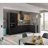 Eckküche Turin Schwarz/Eiche Dekor 300x165 cm - Schwarz/Eiche Artisan, Basics, Holzwerkstoff (300/165cm) - MID.YOU