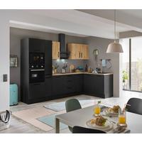 Eckküche Turin Schwarz/Eiche Dekor 300x165 cm - Schwarz/Eiche Artisan, Basics, Holzwerkstoff (300/165cm) - MID.YOU