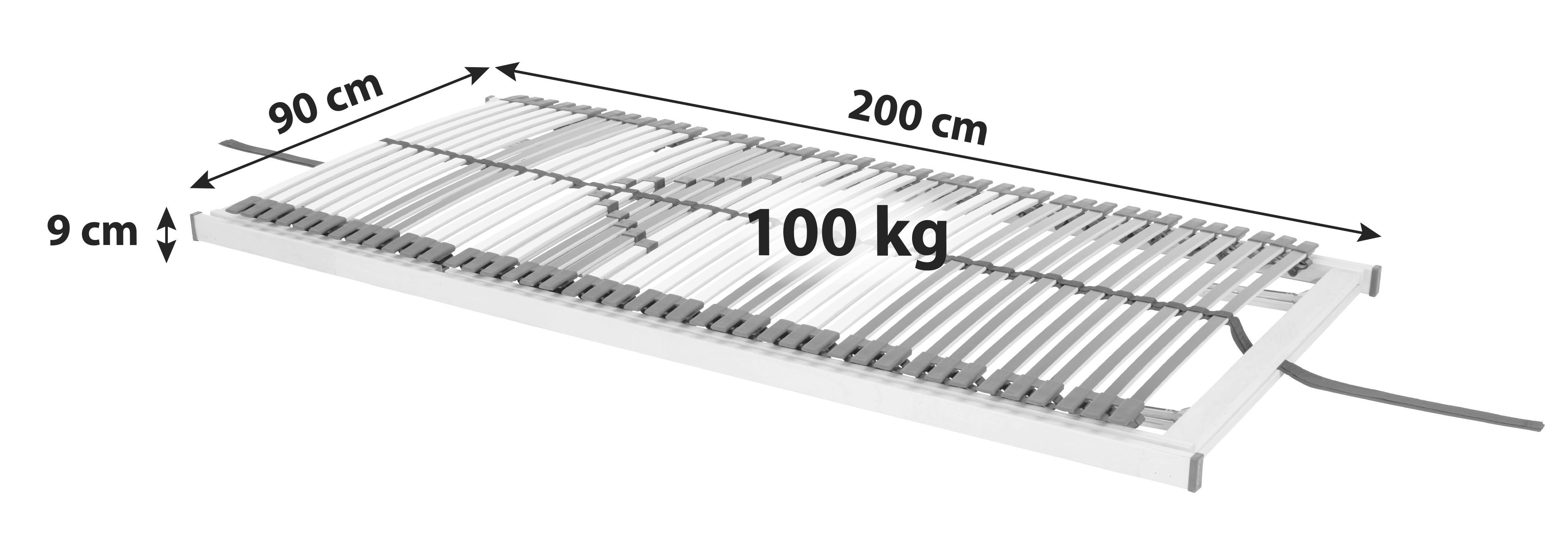 Lattenrost Primatex Comfort 90x200 cm verstellbar 7 Zonen - Schwarz/Weiß, Holz (90/200cm) - Primatex