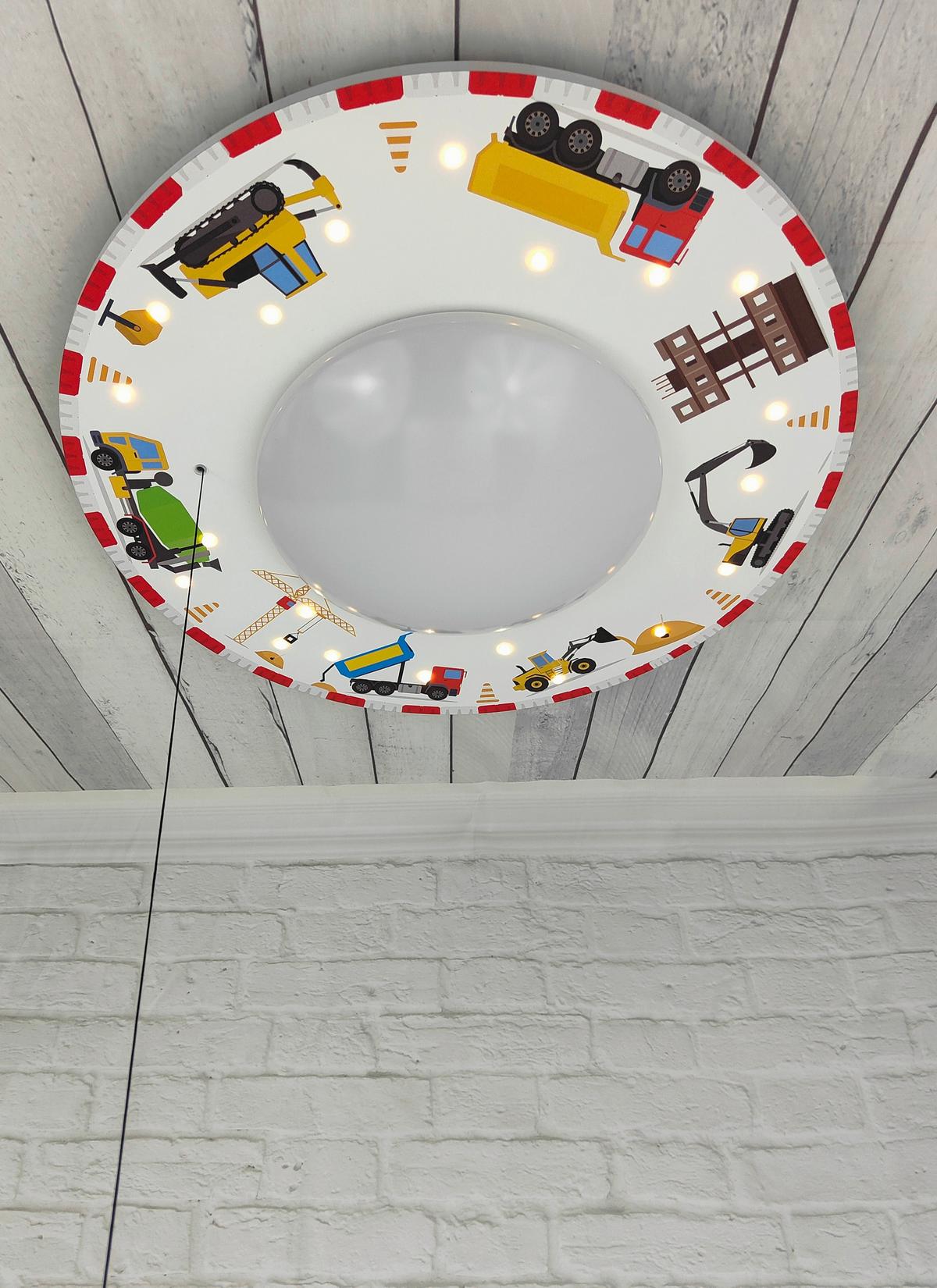 Kinderdeckenleuchte 7004 - Deckenleuchte Baustelle - Multicolor/Weiß, Basics, Holzwerkstoff/Kunststoff (54/11cm) - Niermann