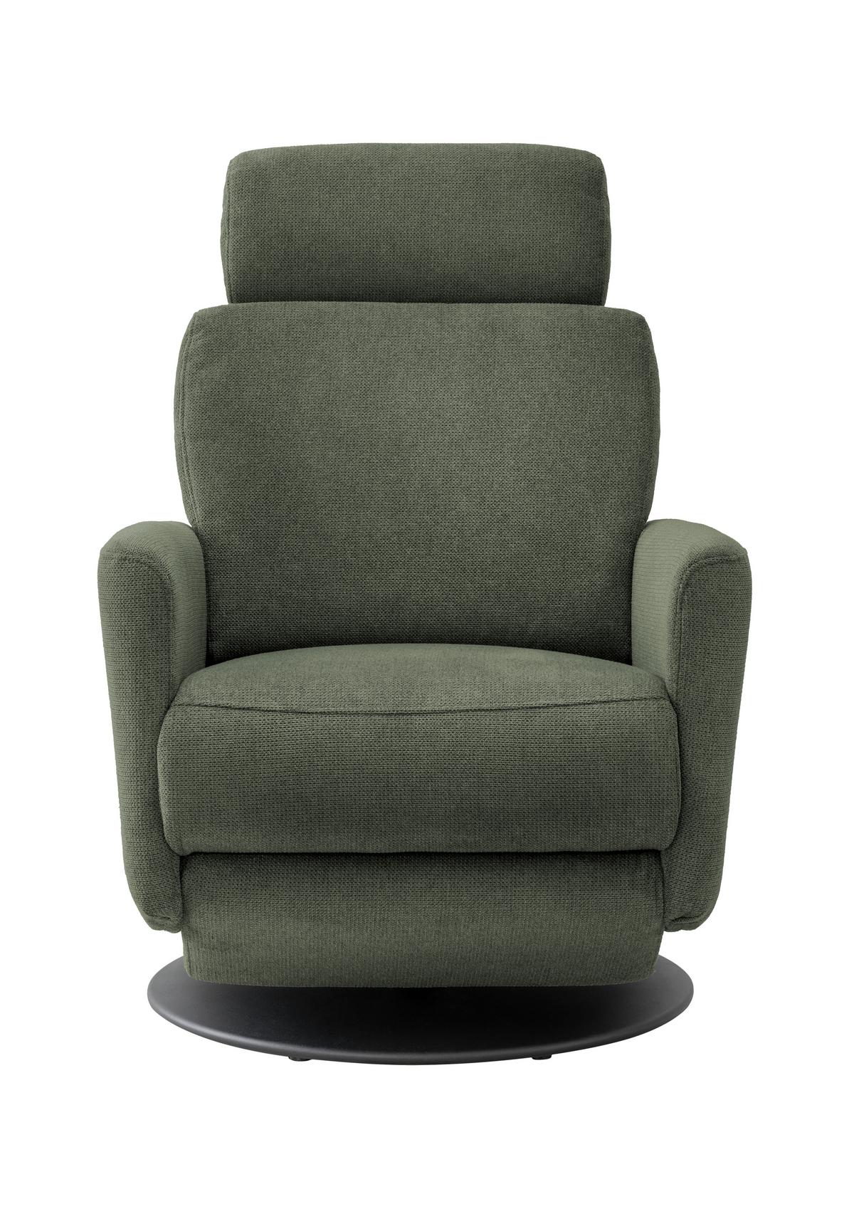 Relaxsessel Centrale T: 87-154 Cm, Dunkelgrün - Dunkelgrün/Schwarz, MODERN, Textil (77/105/87-154cm) - Livetastic