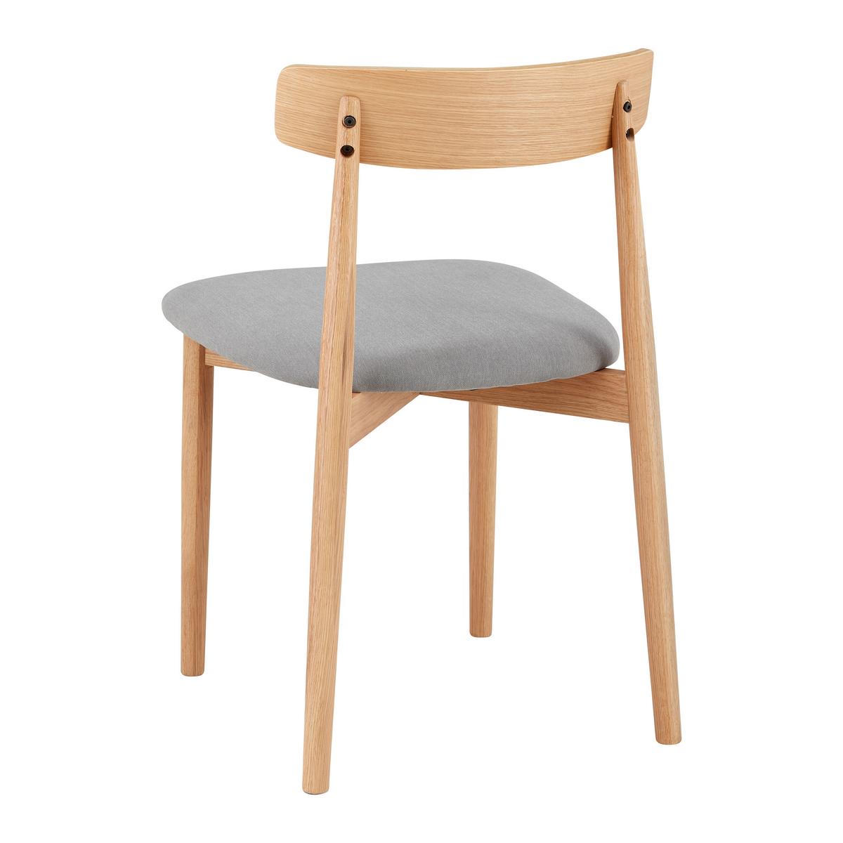 Židle NOAH dubové dřevo/šedá - šedá/přírodní barvy, Moderní, dřevo/textil (47/78/51cm) - Bessagi Home