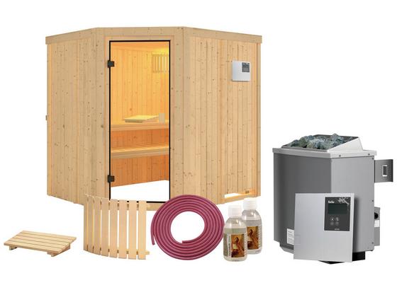 Sauna Toulon mit externer Steuerung - Naturfarben, MODERN, Holz (196/198/178cm) - KARIBU Sauna Toulon mit externer Steuerung - Naturfarben, MODERN, Holz (196/198/178cm) - KARIBU