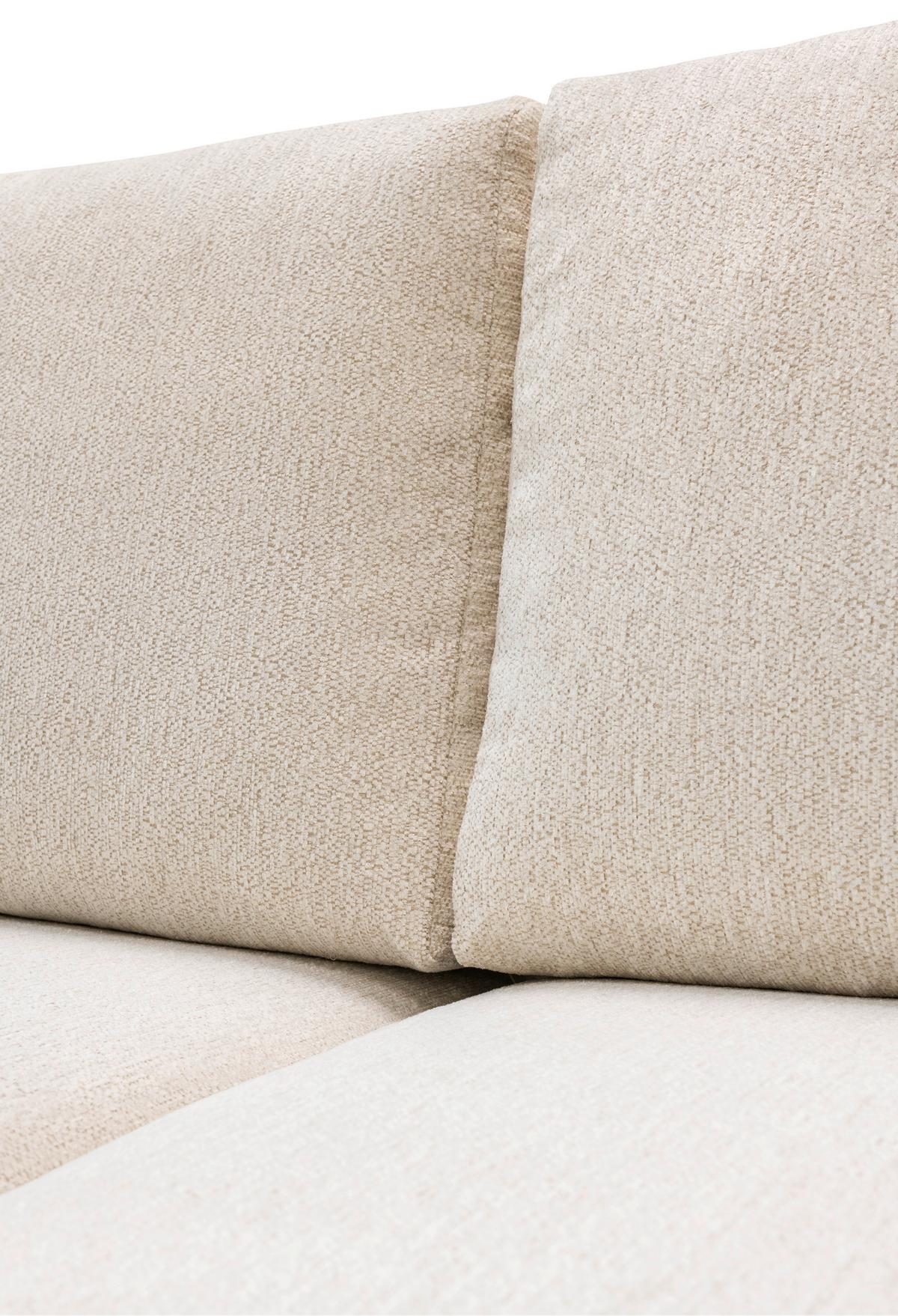 Rohová sedačka VENI, ľavá, béžová žinylka - černá/béžová, Moderní, kov/textil (210/272cm)