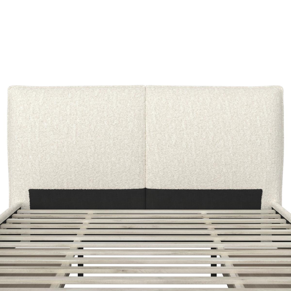Čalúnená posteľ ELLI 180x200, krémová - svetlohnedá/čierna, Modern, drevo/kompozitné drevo (180/200cm) - Bessagi Home