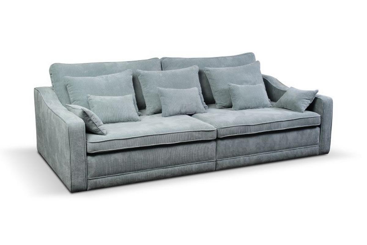 Big Sofa Mit Schlaffunktion + Bettkasten Evora B:276cm Grün - Grün, MODERN, Textil (276/71-92/137cm)