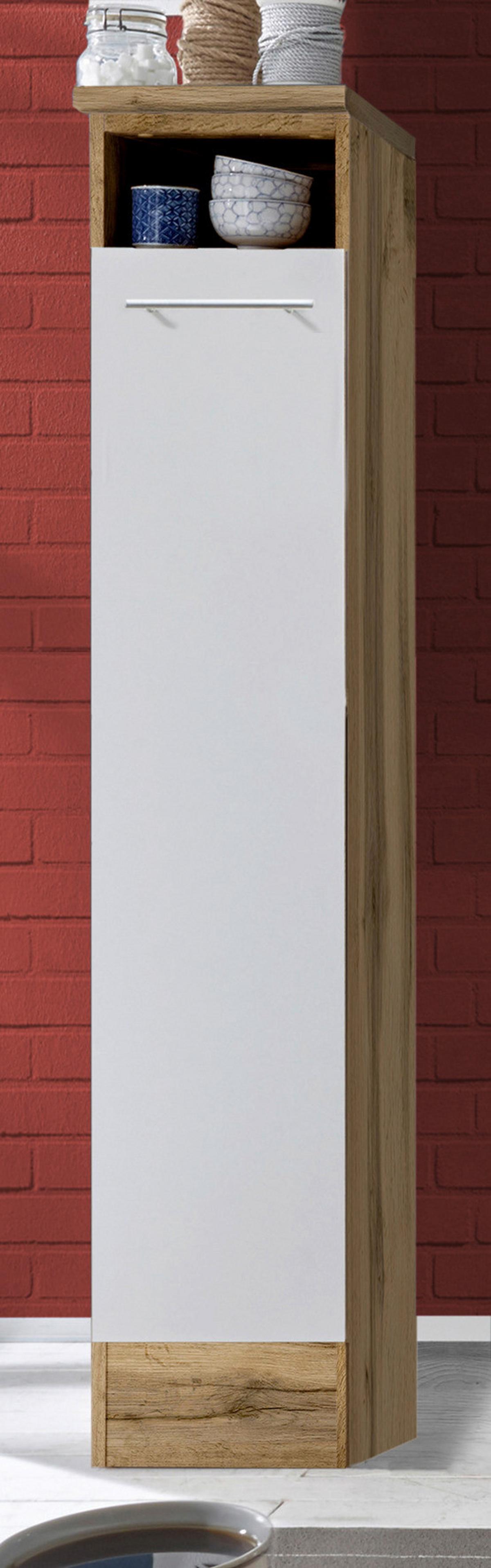 Küchenzeile ohne Geräte B: 250 cm Weiß/Wildeiche Dekor - Wildeiche/Weiß, Basics, Holzwerkstoff (250/205/60cm) - Respekta