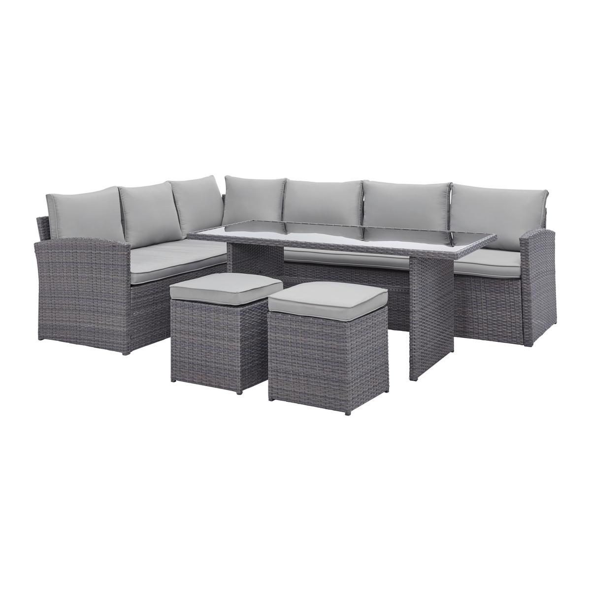 TERASOVÁ SEDACÍ SOUPRAVA Marrakesch 1, 181/240cm - šedá/černá, Moderní, kov/textil (181/70/240cm) - Modern Living