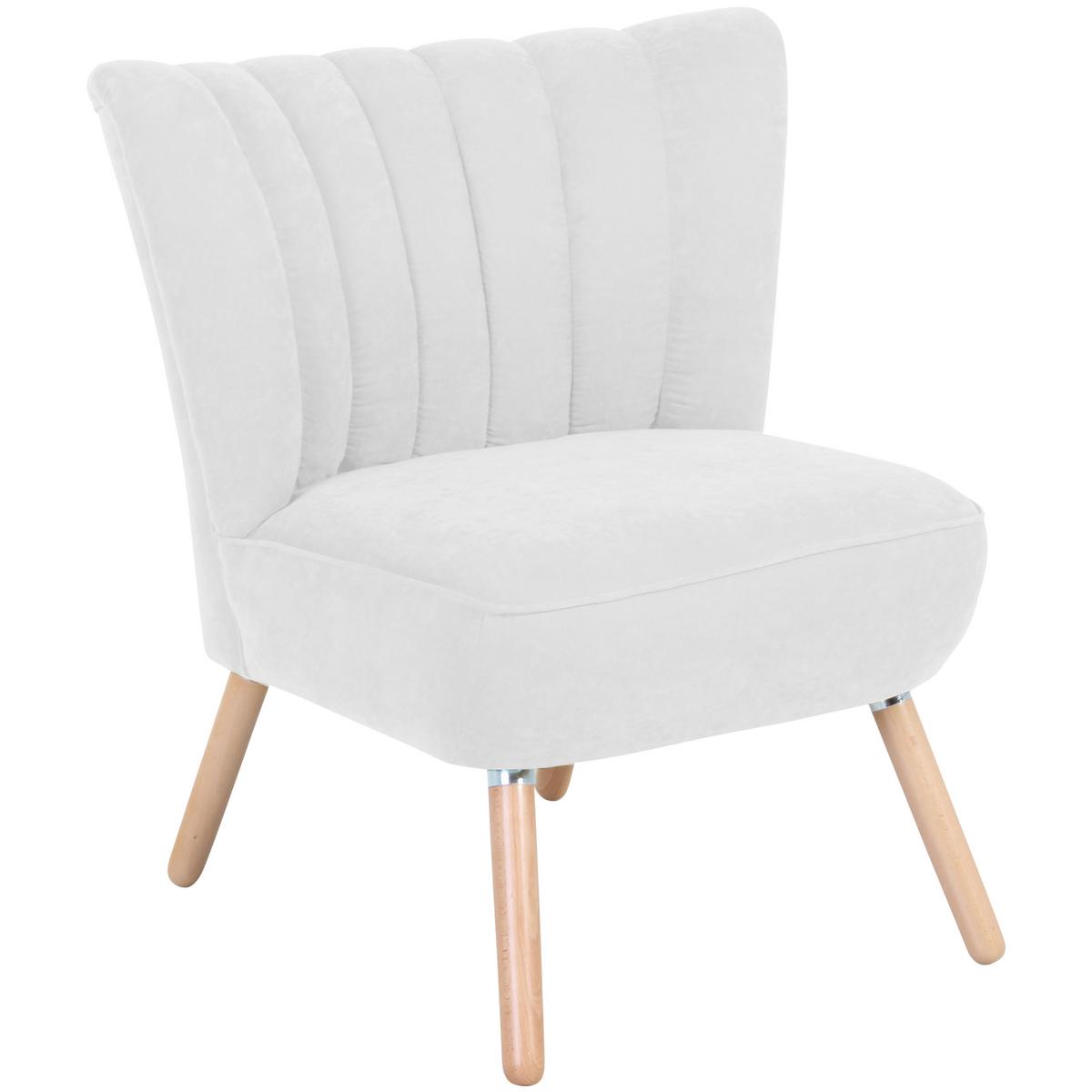 Polsterstuhl Alessandro Creme, Holz-Beine - Buchefarben/Creme, Design, Textil (70/80/66cm) - Max Winzer