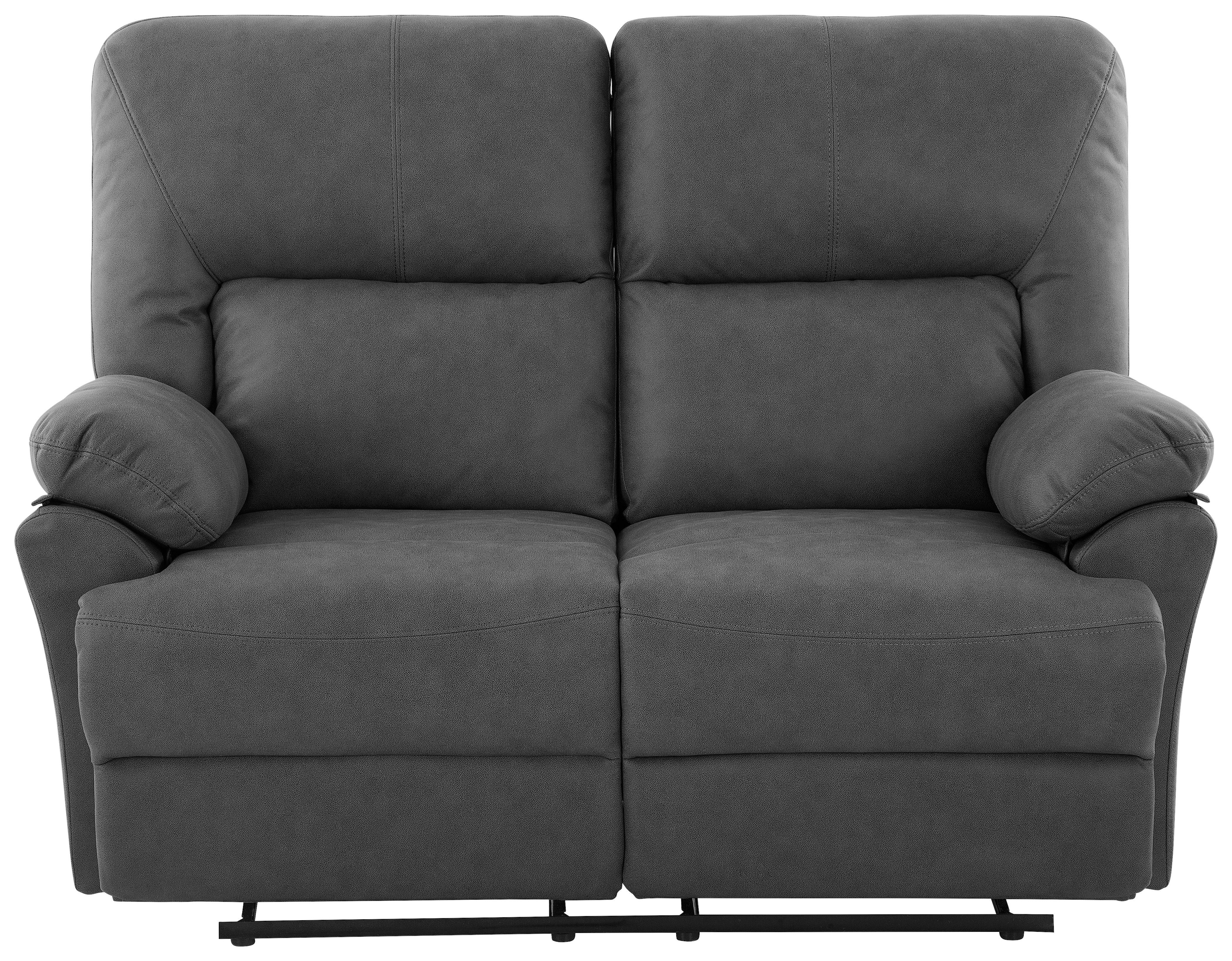 Dvojmiestna pohovka CLARA, sivá, s relaxačnou funkciou - sivá, Basics, textil (145/103/93cm) - Livetastic