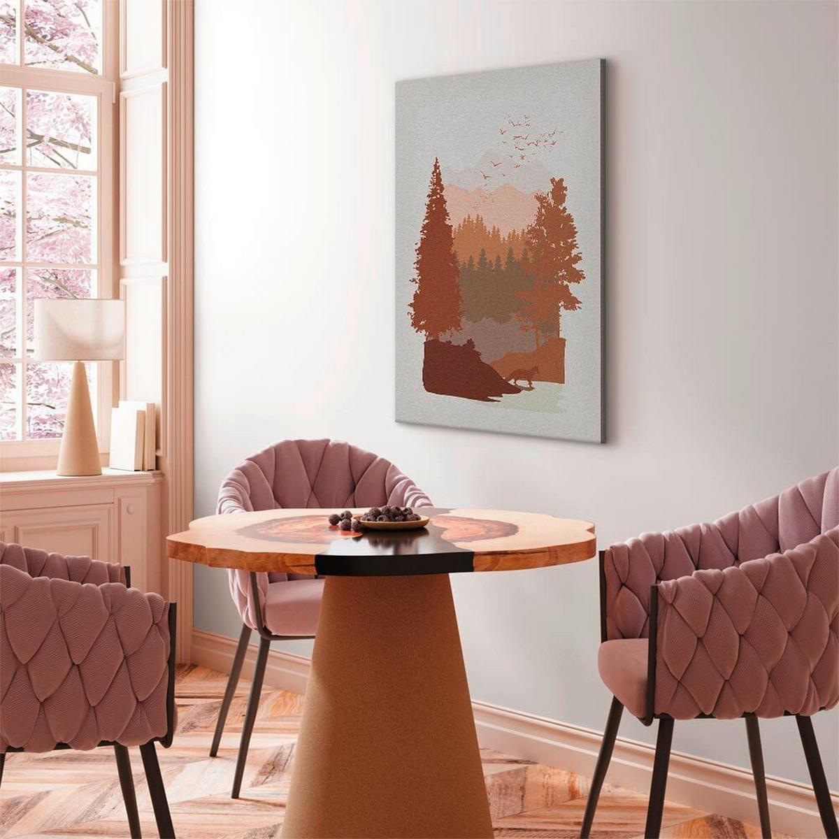 Leinwandbild Autumn Hellgrau Cognac B: 40 Cm - Cognac/Hellgrau, Basics, Holzwerkstoff/Textil (40/60/1,2cm) - artgeist