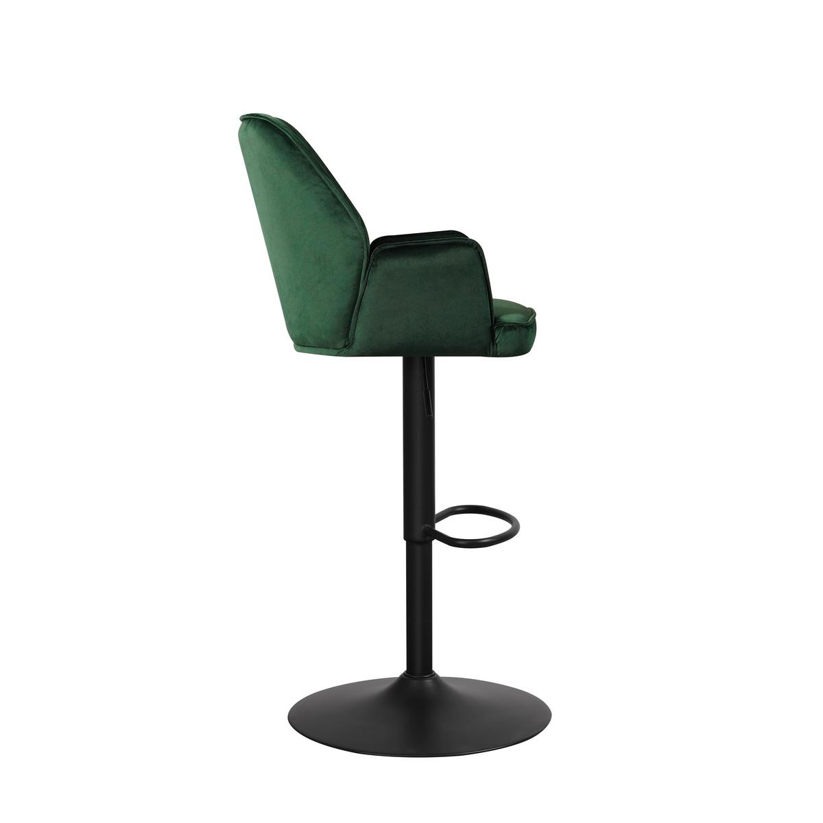 Barhocker-Set Donny Grün B: 54 cm - Schwarz/Grün, MODERN, Textil/Metall (54/100/58cm) - MID.YOU