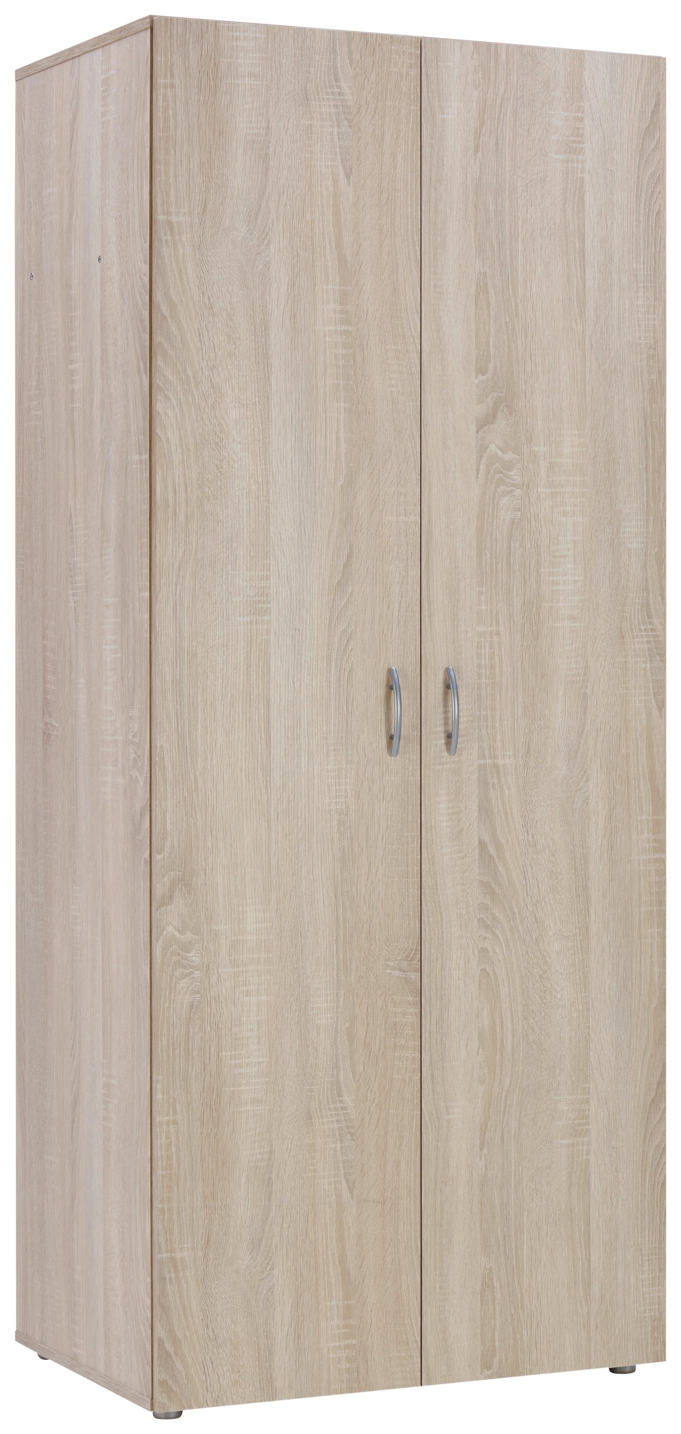 Šatní Skříň Basic 2 - šedá/Sonoma dub, Konvenční, kompozitní dřevo/plast (74/179/51,6cm)