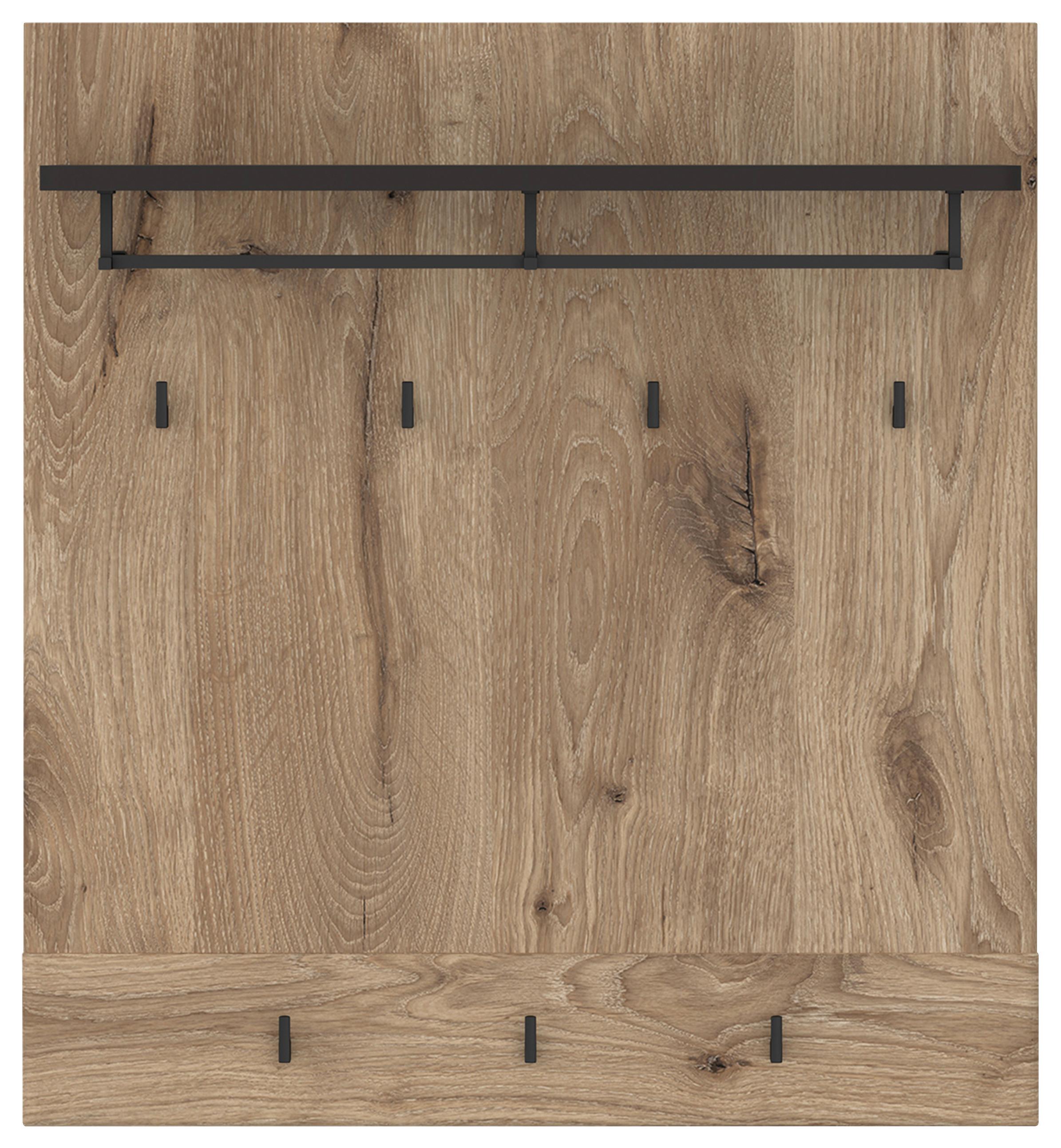 Garderobenpaneel Grano Eichefarben B: 92,8 cm - Eichefarben, Trend, Holzwerkstoff (92,8/101/32,5cm)