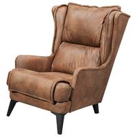 Ohrensessel Edward Hellbraun B: 86 cm - Hellbraun/Schwarz, MODERN, Holzwerkstoff/Textil (86/104/109cm) - MID.YOU