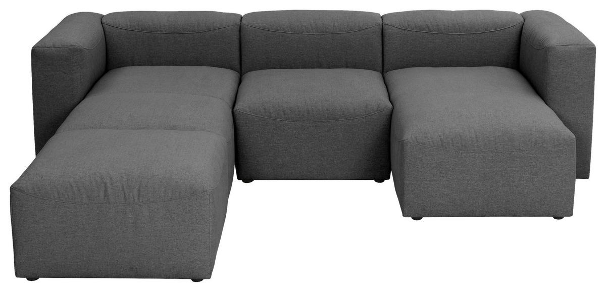 Wohnlandschaft Lena Anthrazit Flachgewebe - Anthrazit, Design, Textil (235/275/160cm) - Max Winzer