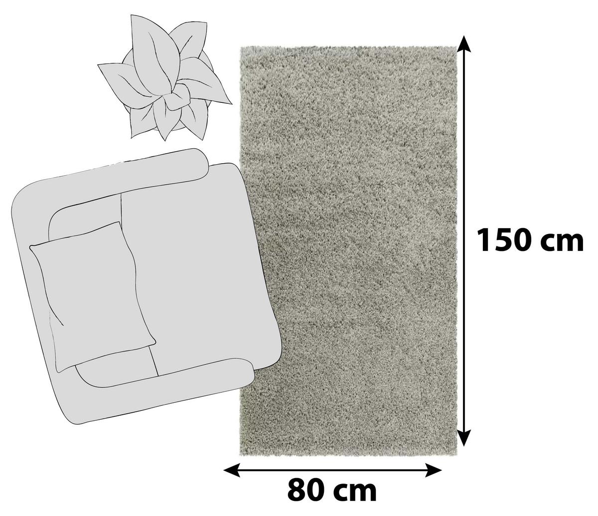 Hochflor Teppich Naturfarben Naturfaser Sydney 80x150 cm - Naturfarben, Basics, Textil (80/150cm)